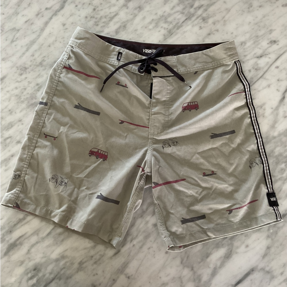 Vans Grey/Green Surf Van  Skate Swim Board Shorts 28